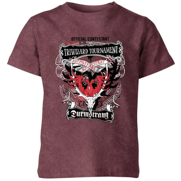 Harry Potter Triwizard Tournament Kids' T-Shirt - Burgundy Acid Wash 3 Harry Potter Triwizard Tournament Kids' T-Shirt - Burgundy Acid Wash