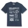 Back To The Future Delorean Men's T-Shirt - Navy Acid Wash