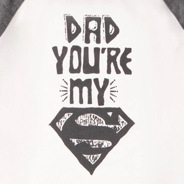 DC Dad You're My Superman Kids' Pyjamas - White/Grey 4 DC Dad You're My Superman Kids' Pyjamas - White/Grey - Image 2