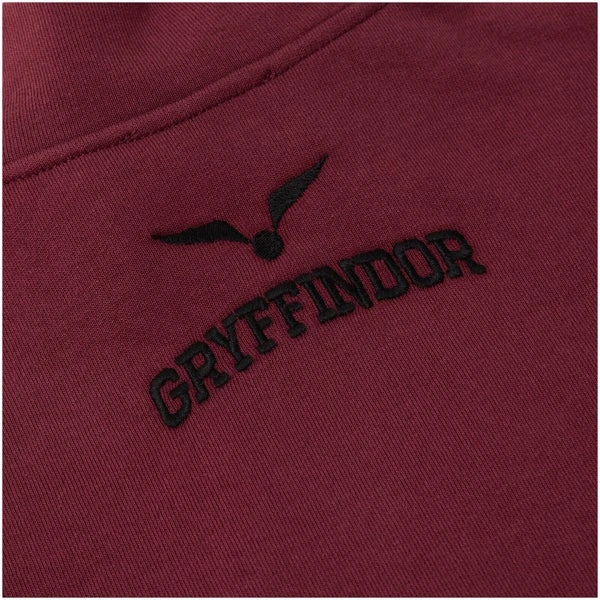 Gryffindor House Women's Funnel Neck Cropped Sweater - Burgundy 5 Gryffindor House Women's Funnel Neck Cropped Sweater - Burgundy - Image 3