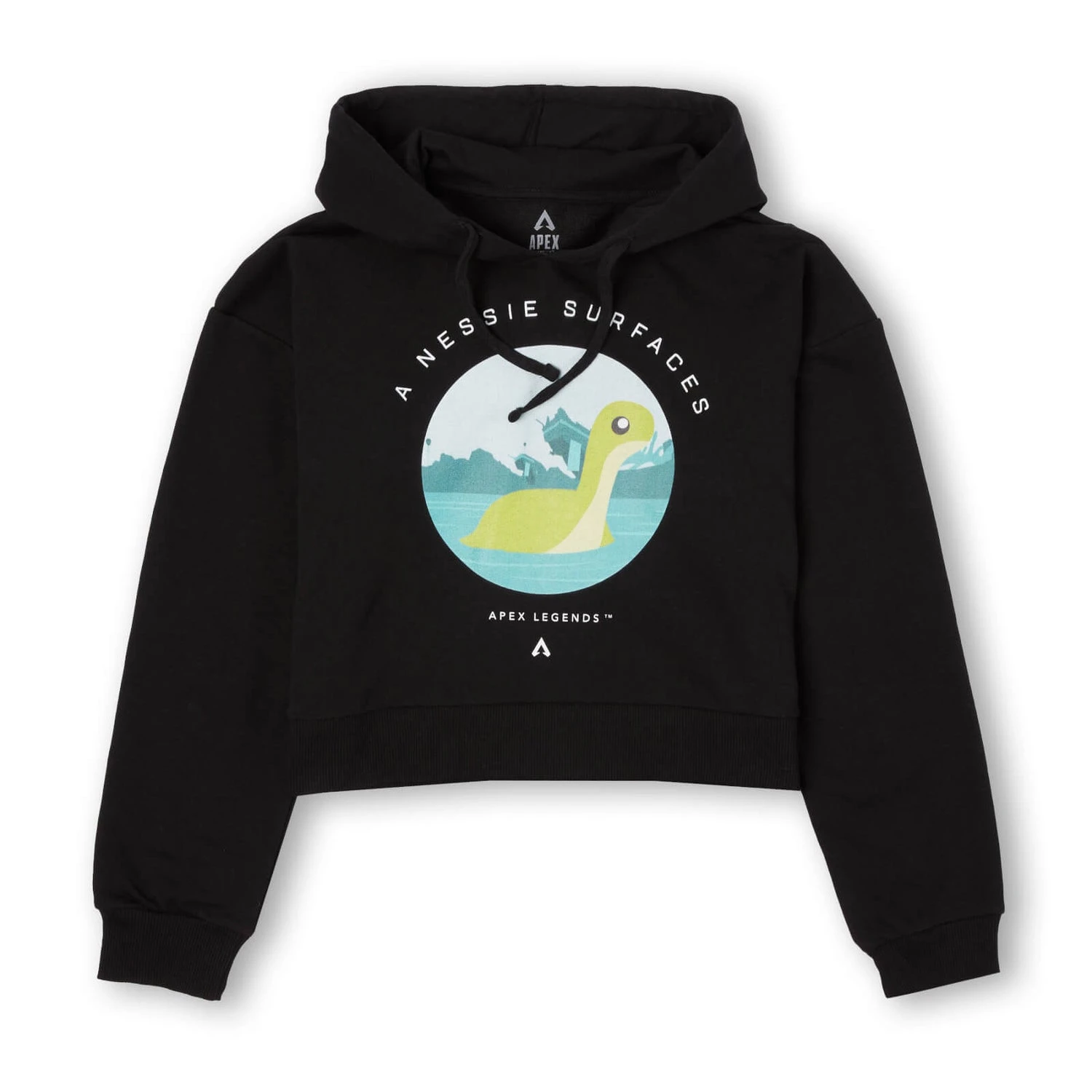 Apex Legends A Nessie Surfaces Women's Cropped Hoodie - Black 3 Apex Legends A Nessie Surfaces Women's Cropped Hoodie - Black