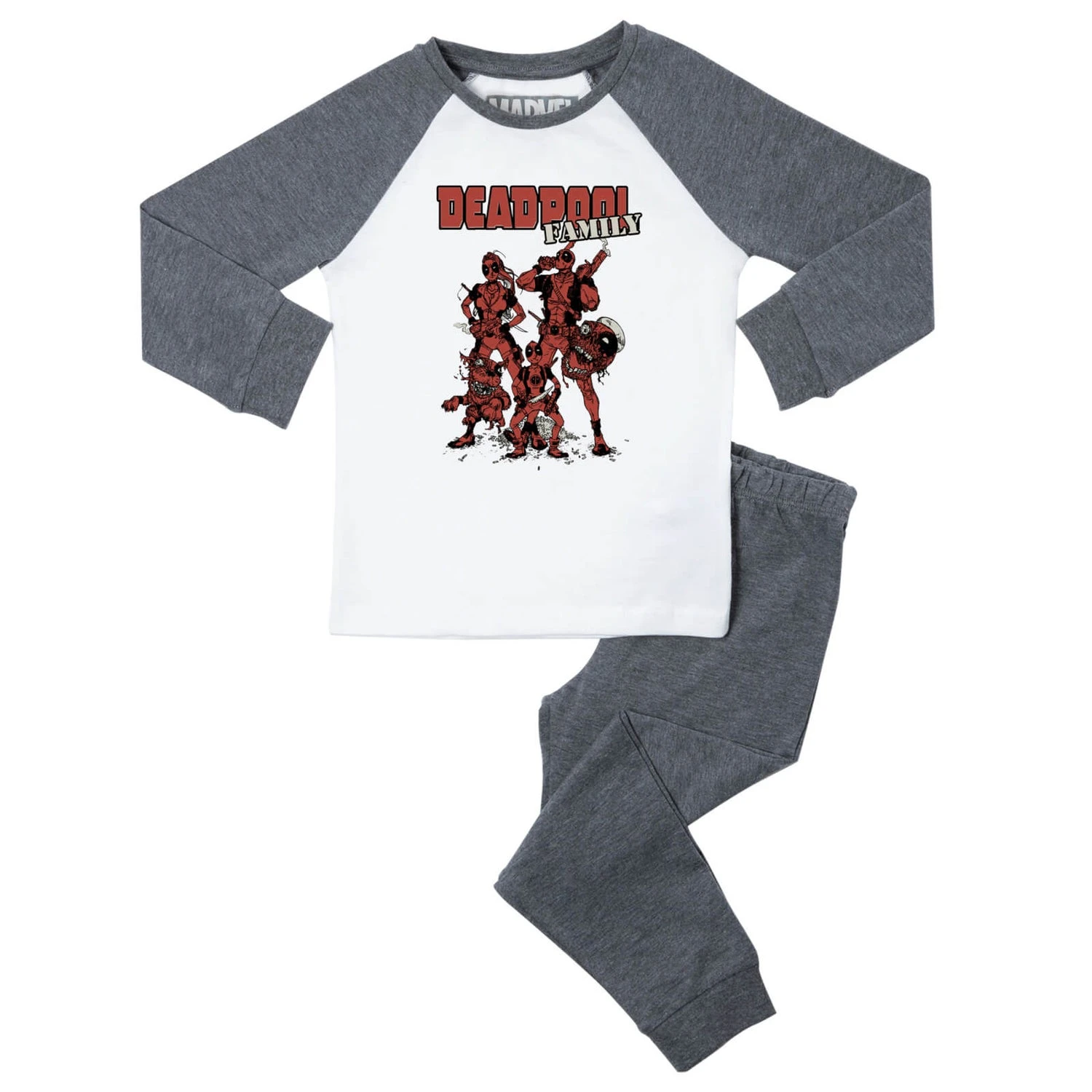 Marvel Deadpool Family Women's Pyjama Set - Grey White 3 Marvel Deadpool Family Women's Pyjama Set - Grey White