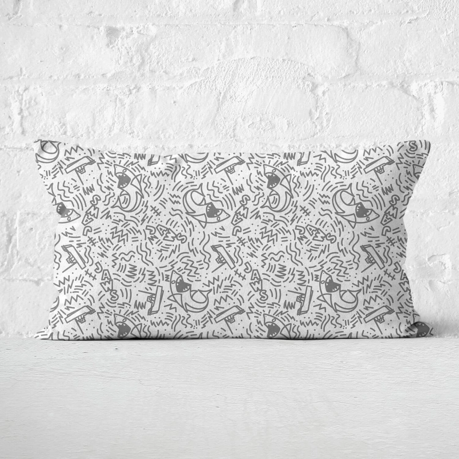 Jaws Doodles Rectangular Cushion 3 Jaws Doodles Rectangular Cushion
