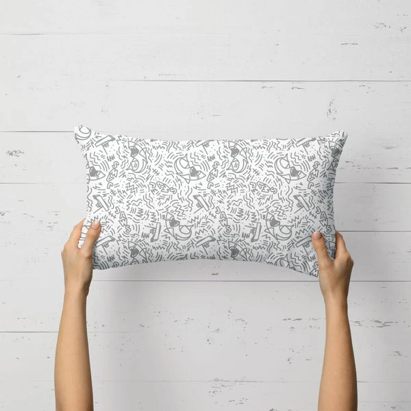 Jaws Doodles Rectangular Cushion 4 Jaws Doodles Rectangular Cushion - Image 2
