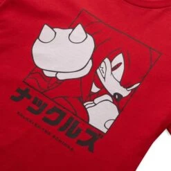 Sonic The Hedgehog Knuckles Katakana Women's T-Shirt - Red -Fashion Clothing Shop 13715652 1424996984061637