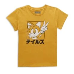 Sonic The Hedgehog Tails Katakana Women's T-Shirt - Mustard