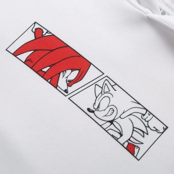 Sonic The Hedgehog Face Off Hoodie - White 5 Sonic The Hedgehog Face Off Hoodie - White - Image 3