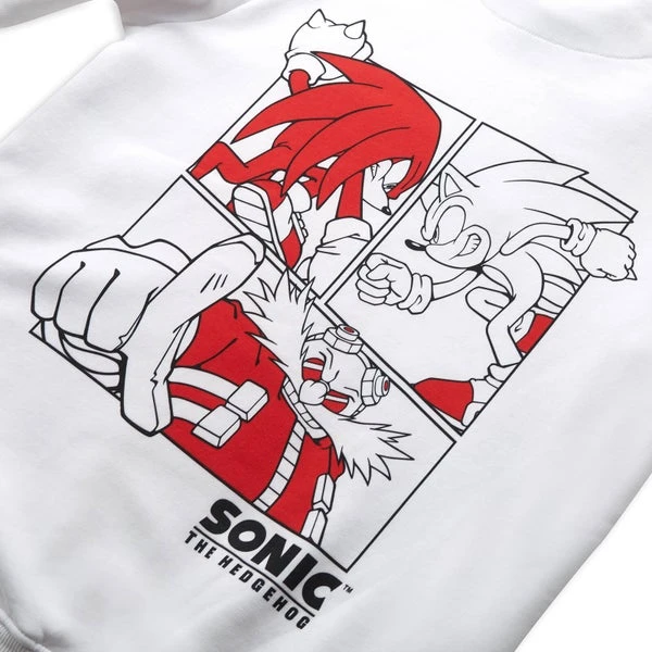 Sonic The Hedgehog Face Off Hoodie - White 6 Sonic The Hedgehog Face Off Hoodie - White - Image 4