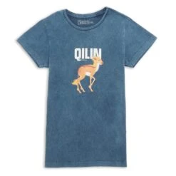 Fantastic Beasts Qilin Kids' T-Shirt - Navy Acid Wash