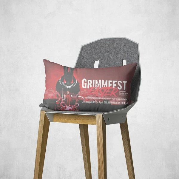 Grimmfest 2022 Grimmfest Easter Rectangular Cushion 5 Grimmfest 2022 Grimmfest Easter Rectangular Cushion - Image 3