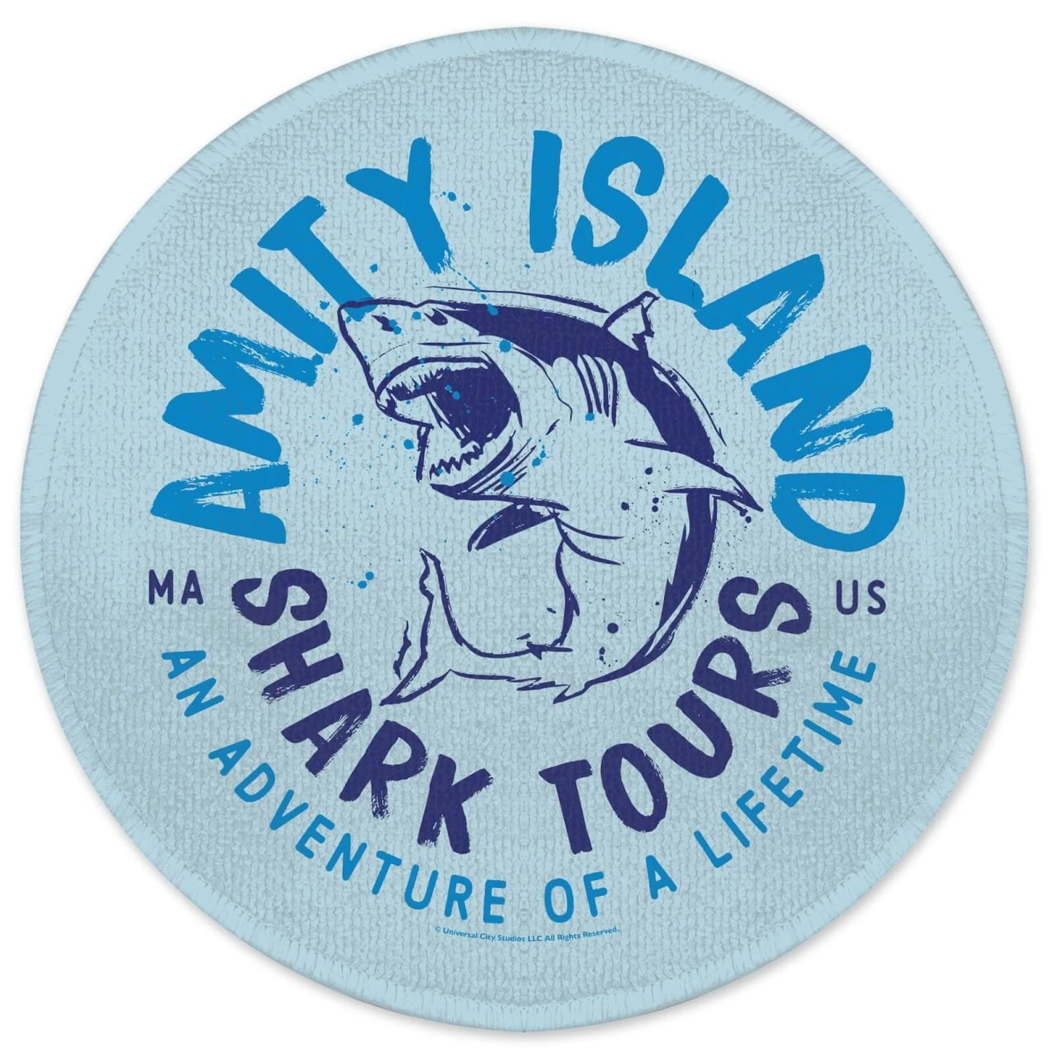 Jaws Amity Island Shark Tours Round Bath Mat 3 Jaws Amity Island Shark Tours Round Bath Mat