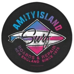 Jaws Amity Island Surf Round Bath Mat