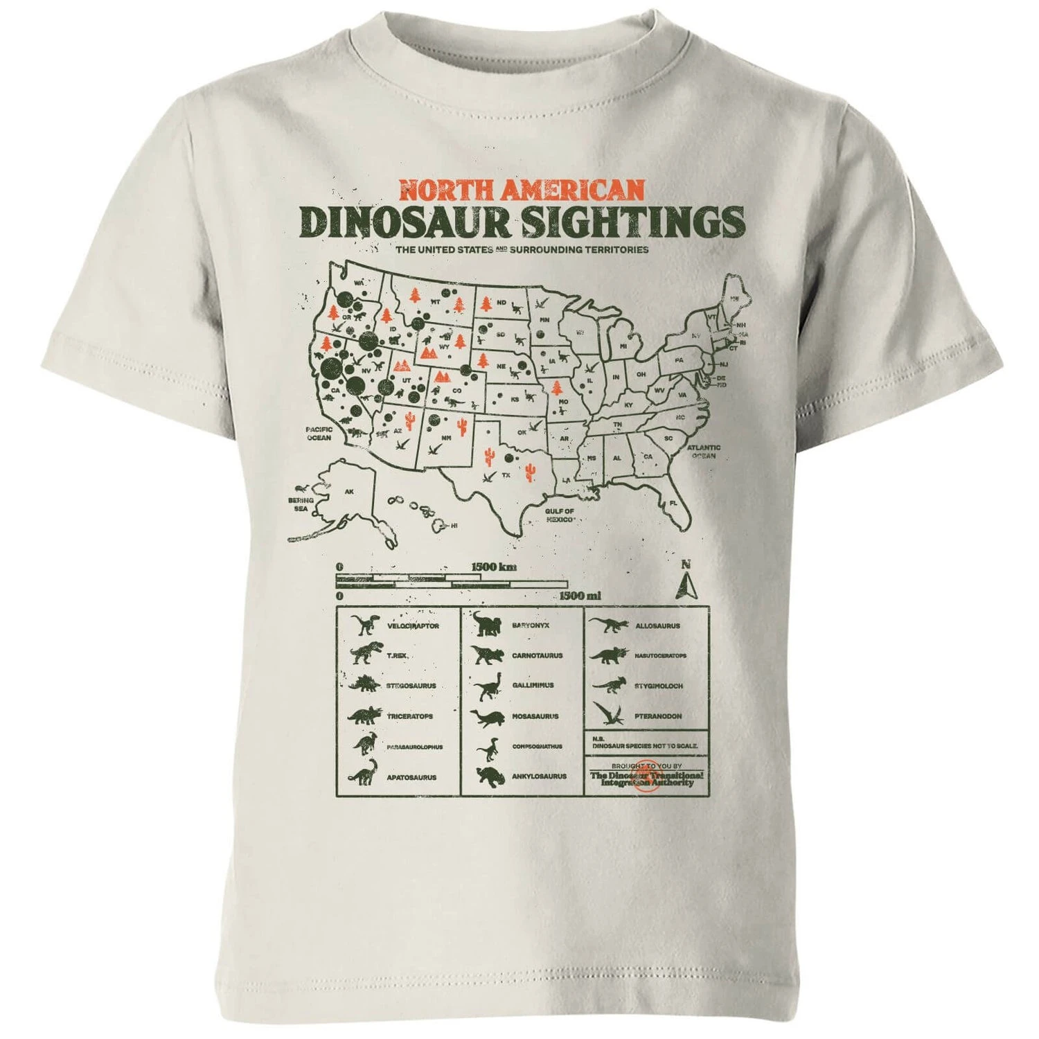 Jurassic World Dinosaur Sightings Kids' T-Shirt - Cream 3 Jurassic World Dinosaur Sightings Kids' T-Shirt - Cream