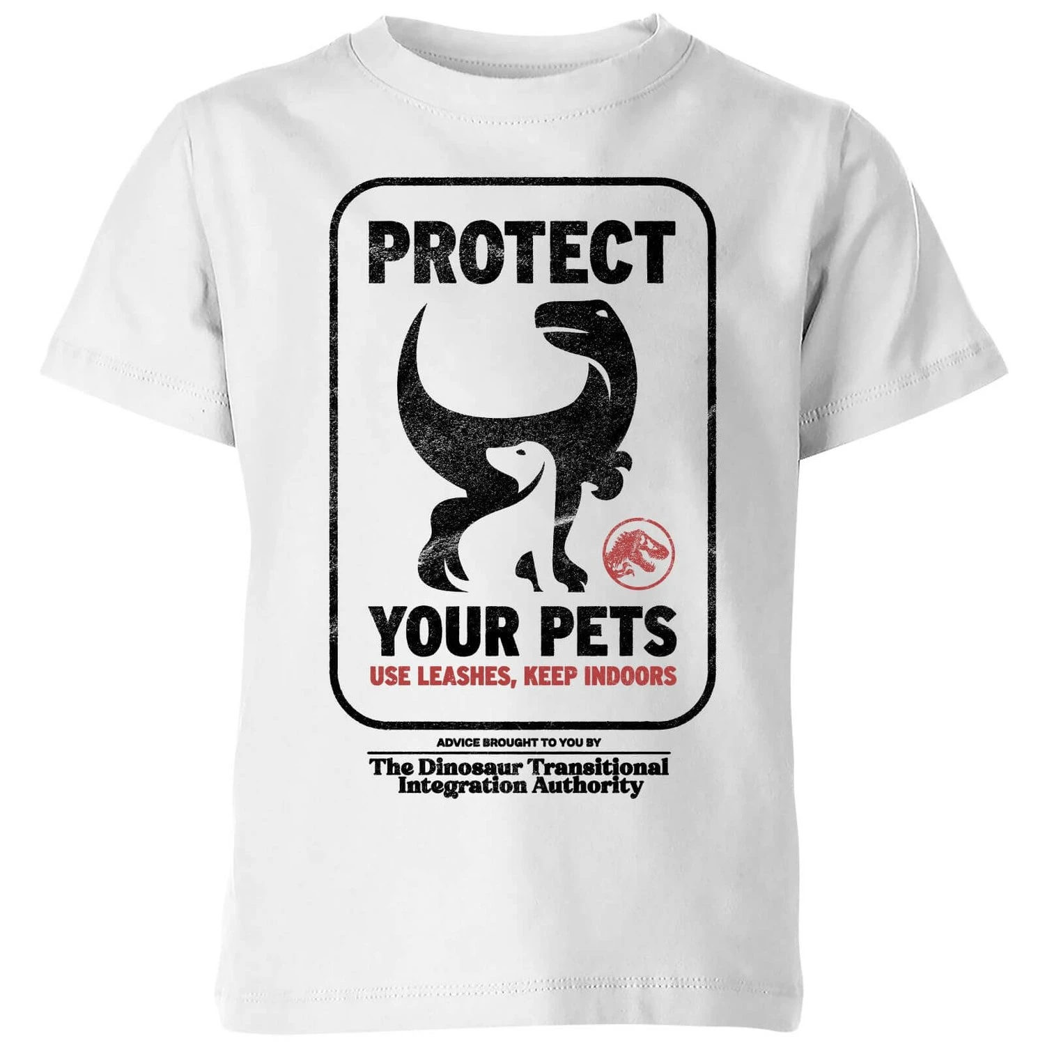 Jurassic World Protect Your Pets Kids' T-Shirt - White 3 Jurassic World Protect Your Pets Kids' T-Shirt - White