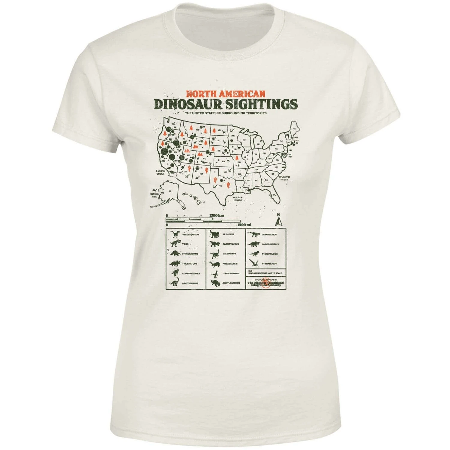 Jurassic World Dinosaur Sightings Women's T-Shirt - Cream 3 Jurassic World Dinosaur Sightings Women's T-Shirt - Cream