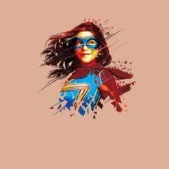 Ms Marvel Shattered Women's Cropped Hoodie - Dusty Pink -Fashion Clothing Shop 13887123 2094965611265918