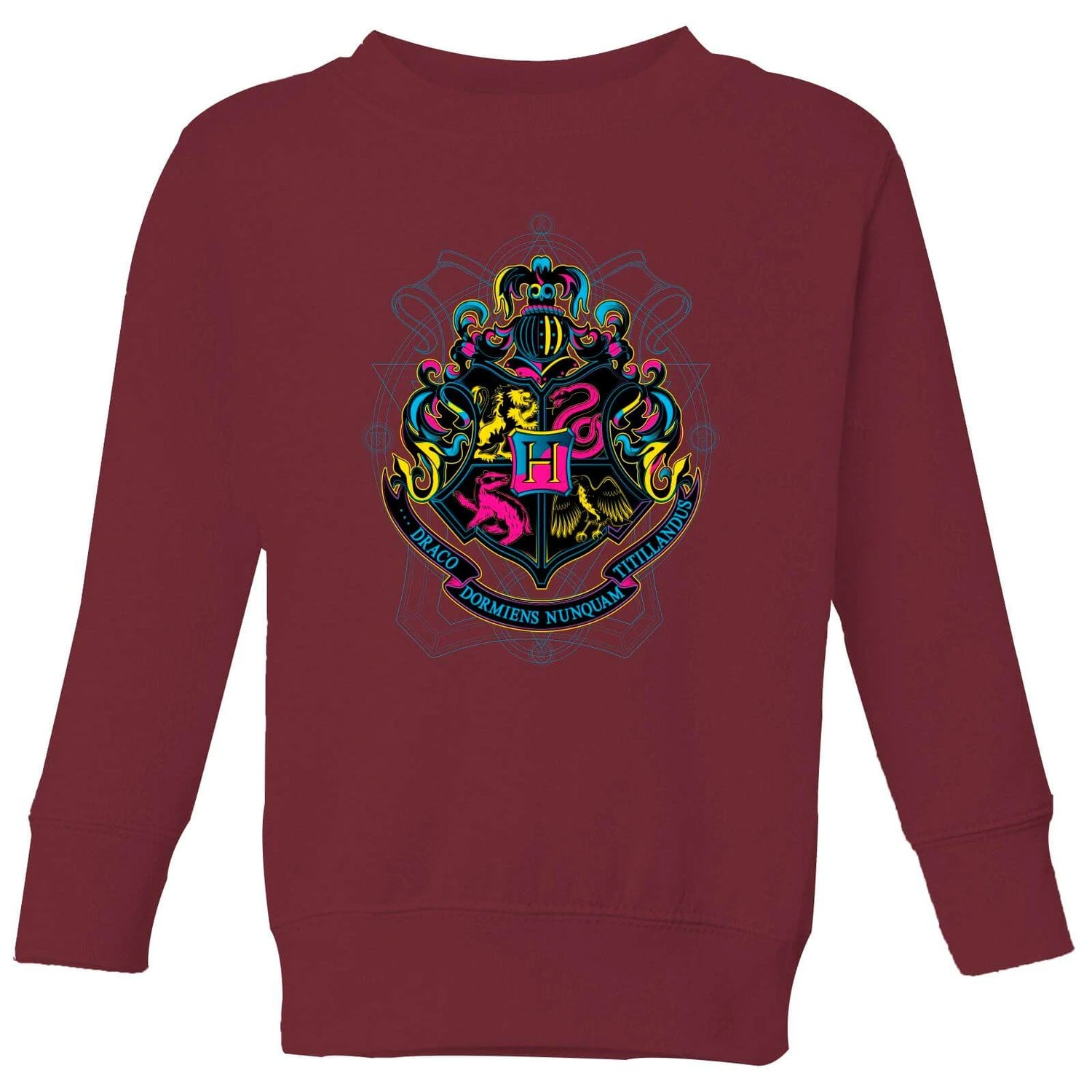 Harry Potter Hogwarts Neon Crest Kids' Sweatshirt - Burgundy 3 Harry Potter Hogwarts Neon Crest Kids' Sweatshirt - Burgundy