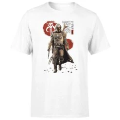 Star Wars The Mandalorian Mando'a Script Men's T-Shirt - White