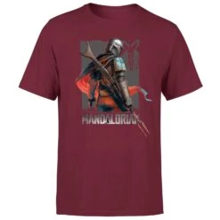 Star Wars The Mandalorian Colour Edit Men's T-Shirt - Burgundy