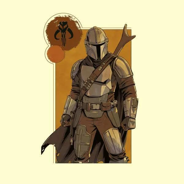 Star Wars The Mandalorian Composition Men's T-Shirt - Cream 4 Star Wars The Mandalorian Composition Men's T-Shirt - Cream - Image 2