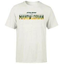 Star Wars The Mandalorian Sunset Logo Men's T-Shirt - Cream