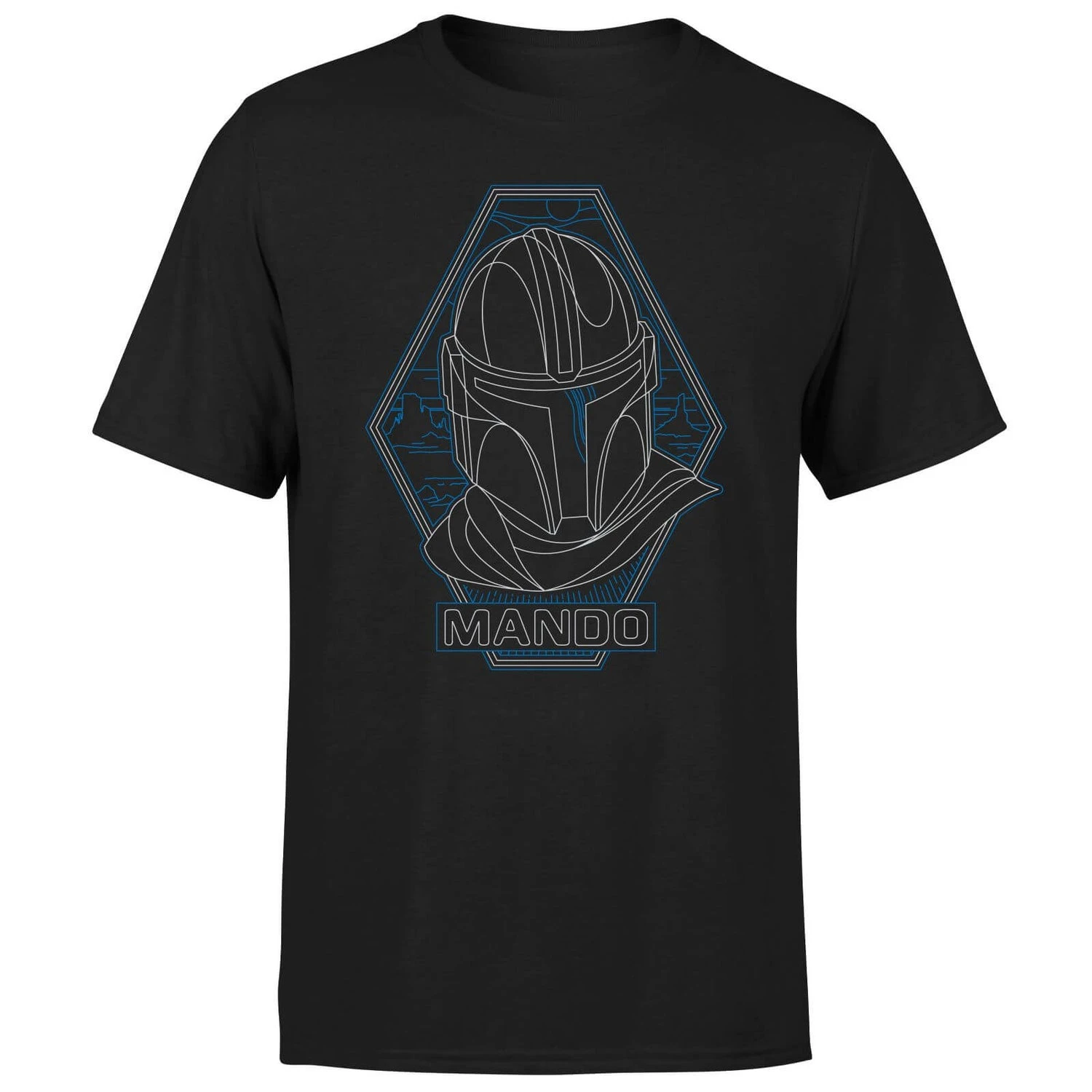 Star Wars The Mandalorian Mando Line Art Badge Men's T-Shirt - Black 3 Star Wars The Mandalorian Mando Line Art Badge Men's T-Shirt - Black