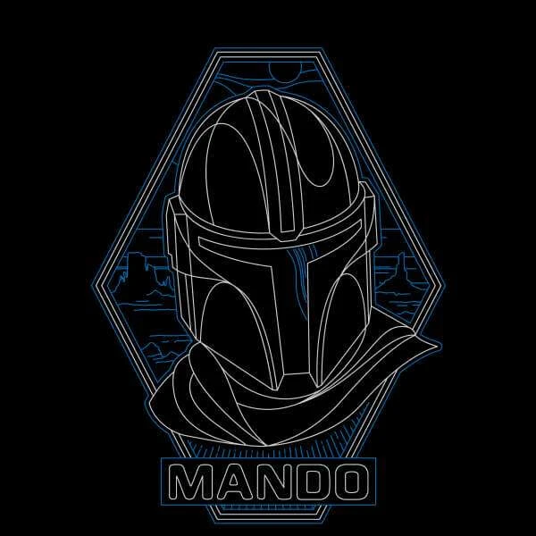 Star Wars The Mandalorian Mando Line Art Badge Men's T-Shirt - Black 4 Star Wars The Mandalorian Mando Line Art Badge Men's T-Shirt - Black - Image 2
