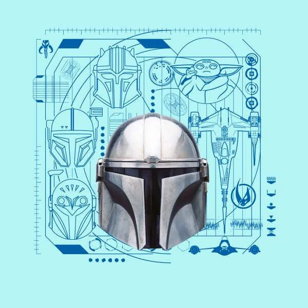 Star Wars The Mandalorian Schematics Men's T-Shirt - Light Blue Tie Dye 4 Star Wars The Mandalorian Schematics Men's T-Shirt - Light Blue Tie Dye - Image 2