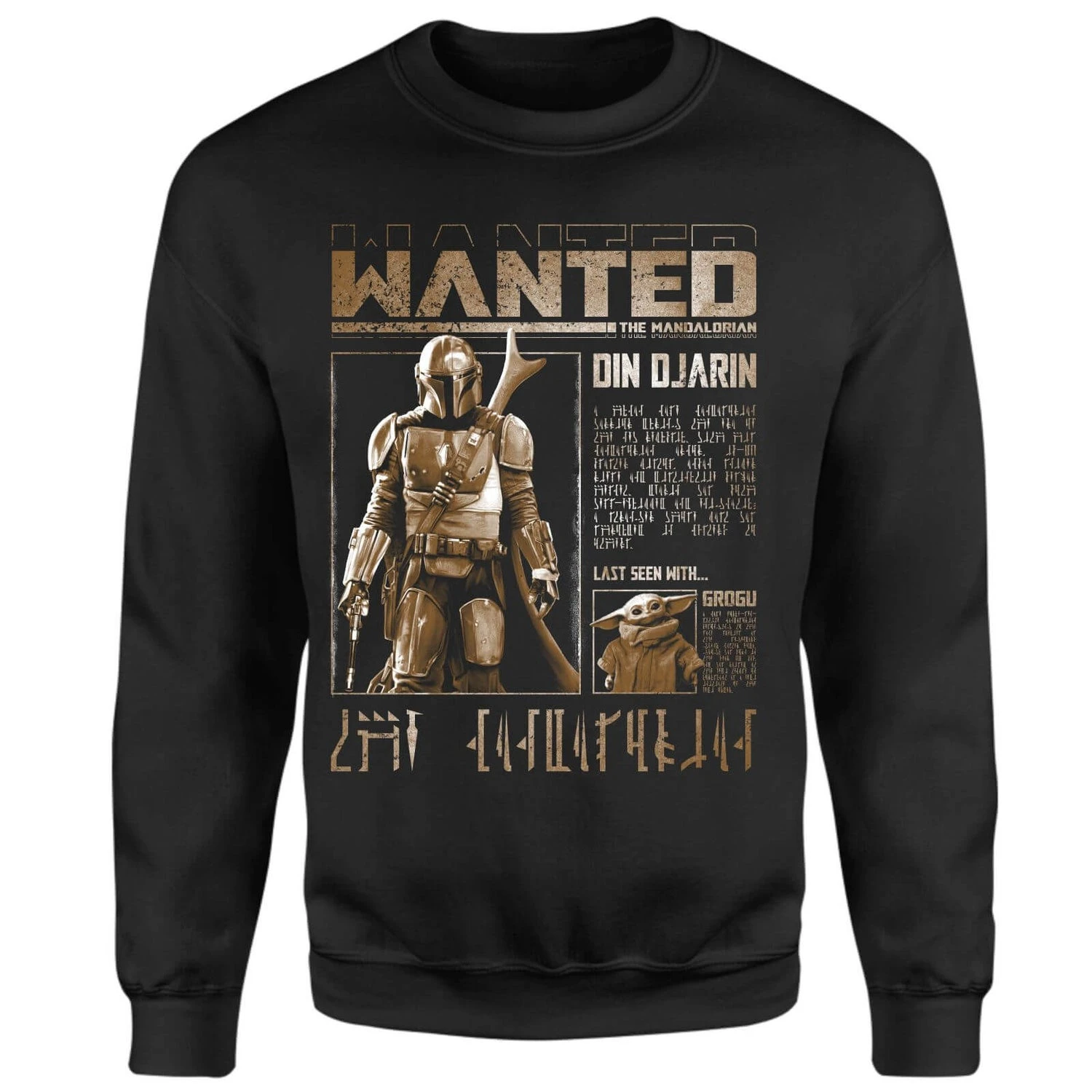 Star Wars The Mandalorian Wanted Sweatshirt - Black 3 Star Wars The Mandalorian Wanted Sweatshirt - Black