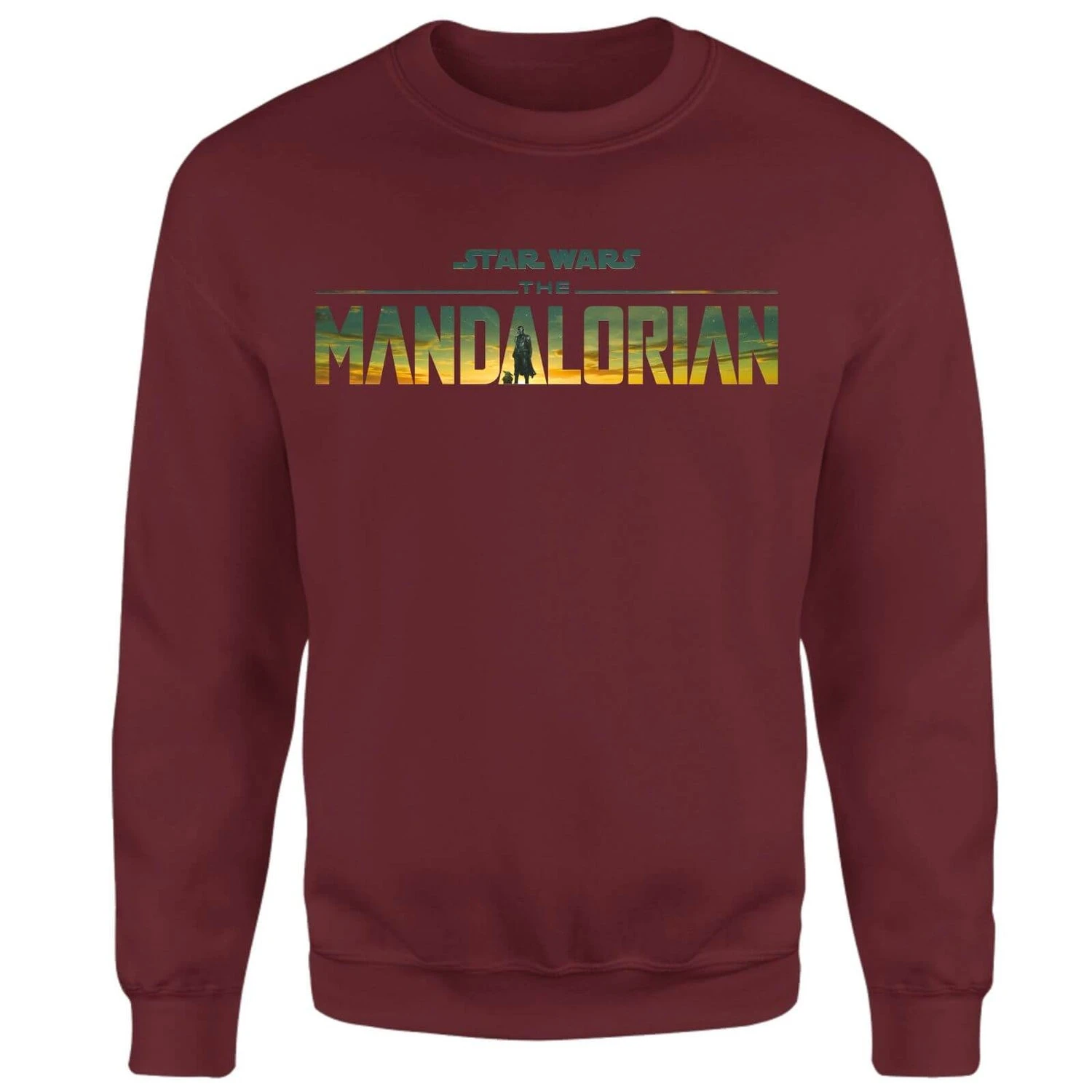 Star Wars The Mandalorian Sunset Logo Sweatshirt - Burgundy 3 Star Wars The Mandalorian Sunset Logo Sweatshirt - Burgundy