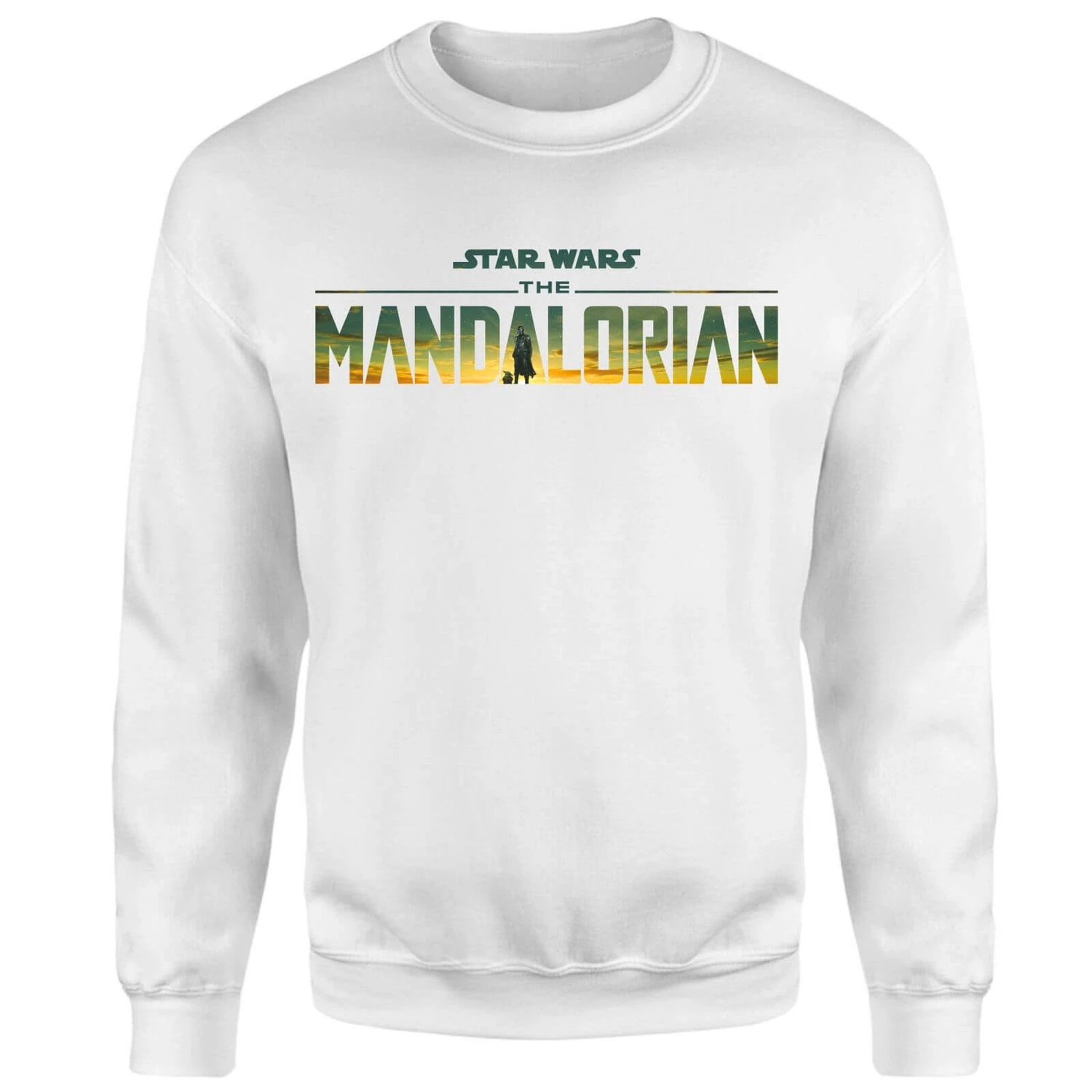 Star Wars The Mandalorian Sunset Logo Sweatshirt - White 3 Star Wars The Mandalorian Sunset Logo Sweatshirt - White