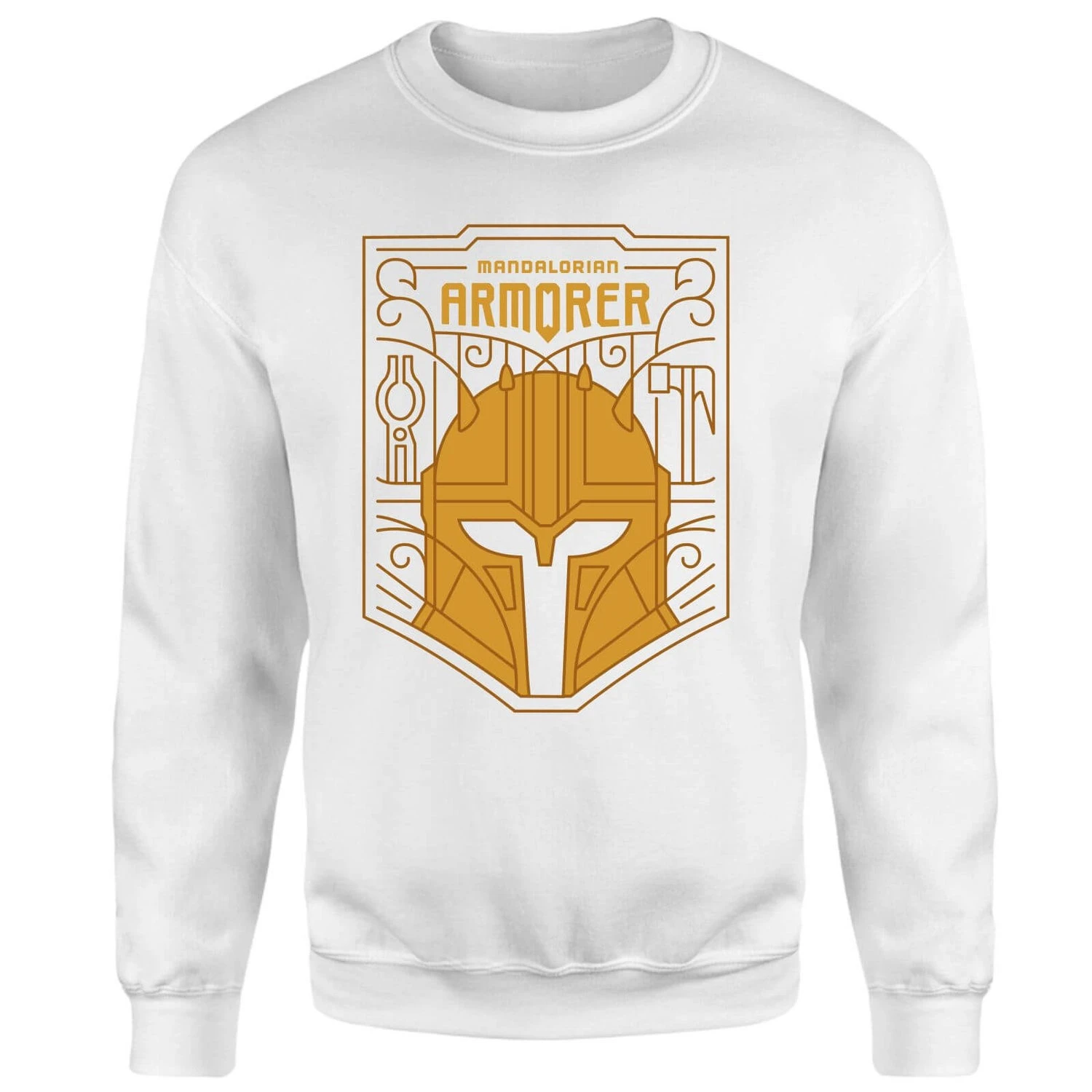 Star Wars The Mandalorian The Armorer Badge Sweatshirt - White 3 Star Wars The Mandalorian The Armorer Badge Sweatshirt - White