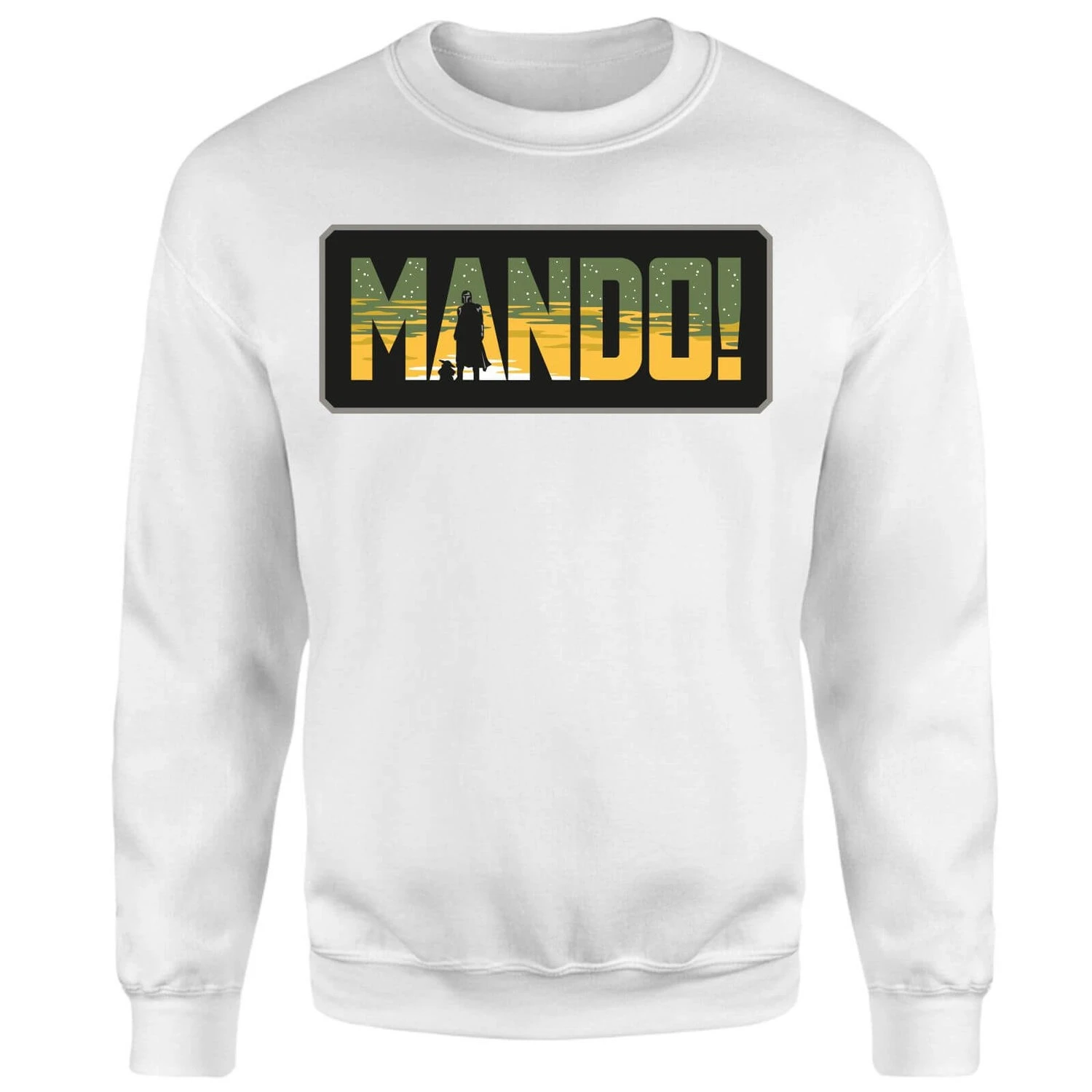 Star Wars The Mandalorian Mando! Sweatshirt - White 3 Star Wars The Mandalorian Mando! Sweatshirt - White