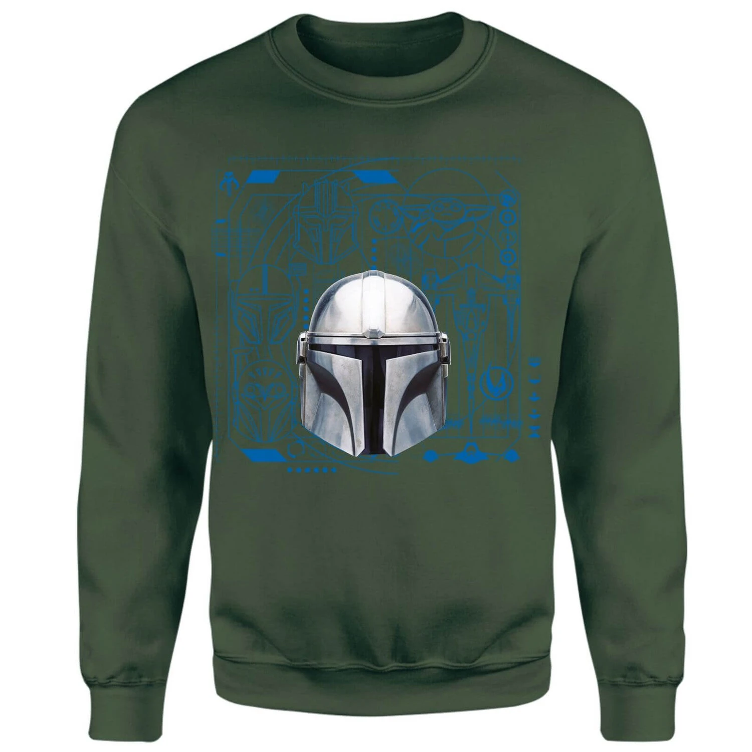 Star Wars The Mandalorian Schematics Sweatshirt - Green 3 Star Wars The Mandalorian Schematics Sweatshirt - Green