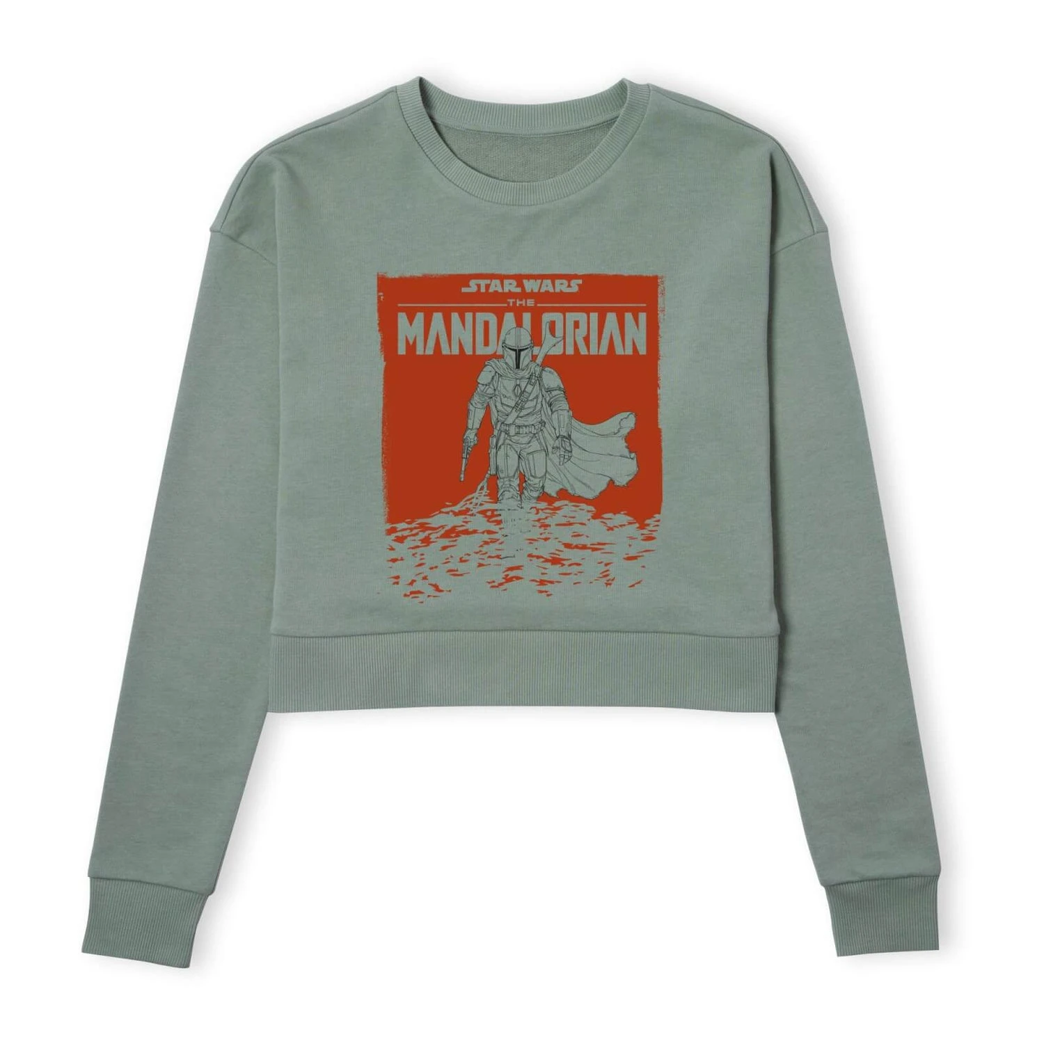Star Wars The Mandalorian Storm Women's Cropped Sweatshirt - Khaki 3 Star Wars The Mandalorian Storm Women's Cropped Sweatshirt - Khaki