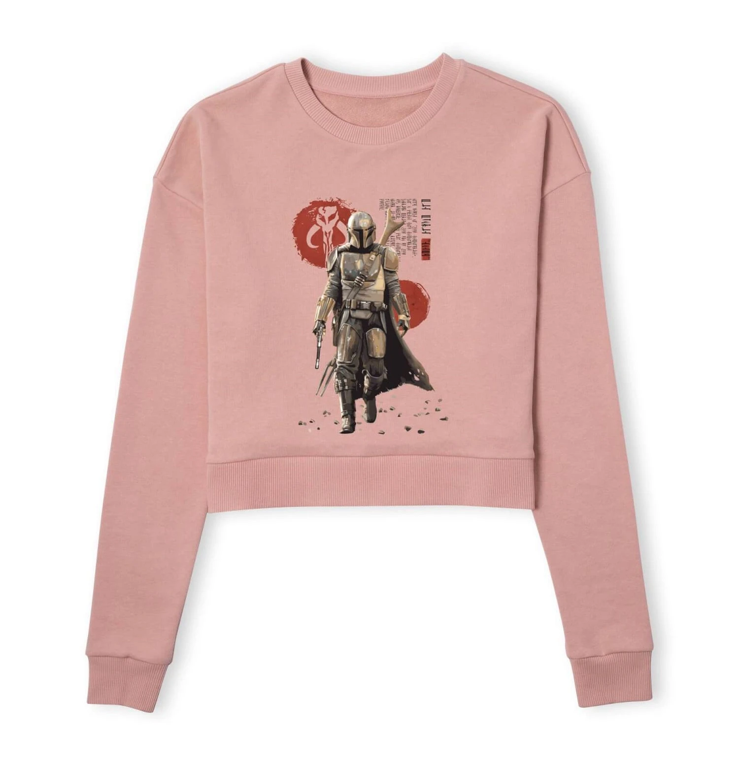 Star Wars The Mandalorian Mando'a Script Women's Cropped Sweatshirt - Dusty Pink 3 Star Wars The Mandalorian Mando'a Script Women's Cropped Sweatshirt - Dusty Pink