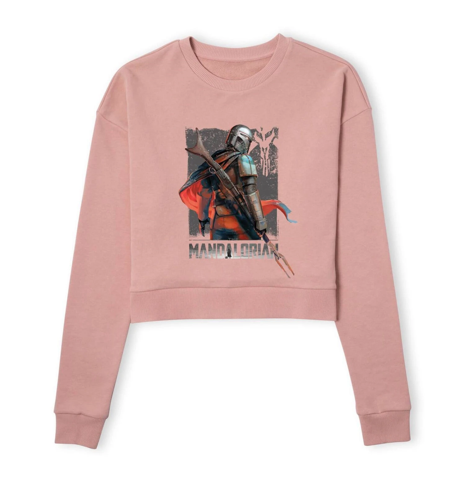Star Wars The Mandalorian Colour Edit Women's Cropped Sweatshirt - Dusty Pink 3 Star Wars The Mandalorian Colour Edit Women's Cropped Sweatshirt - Dusty Pink