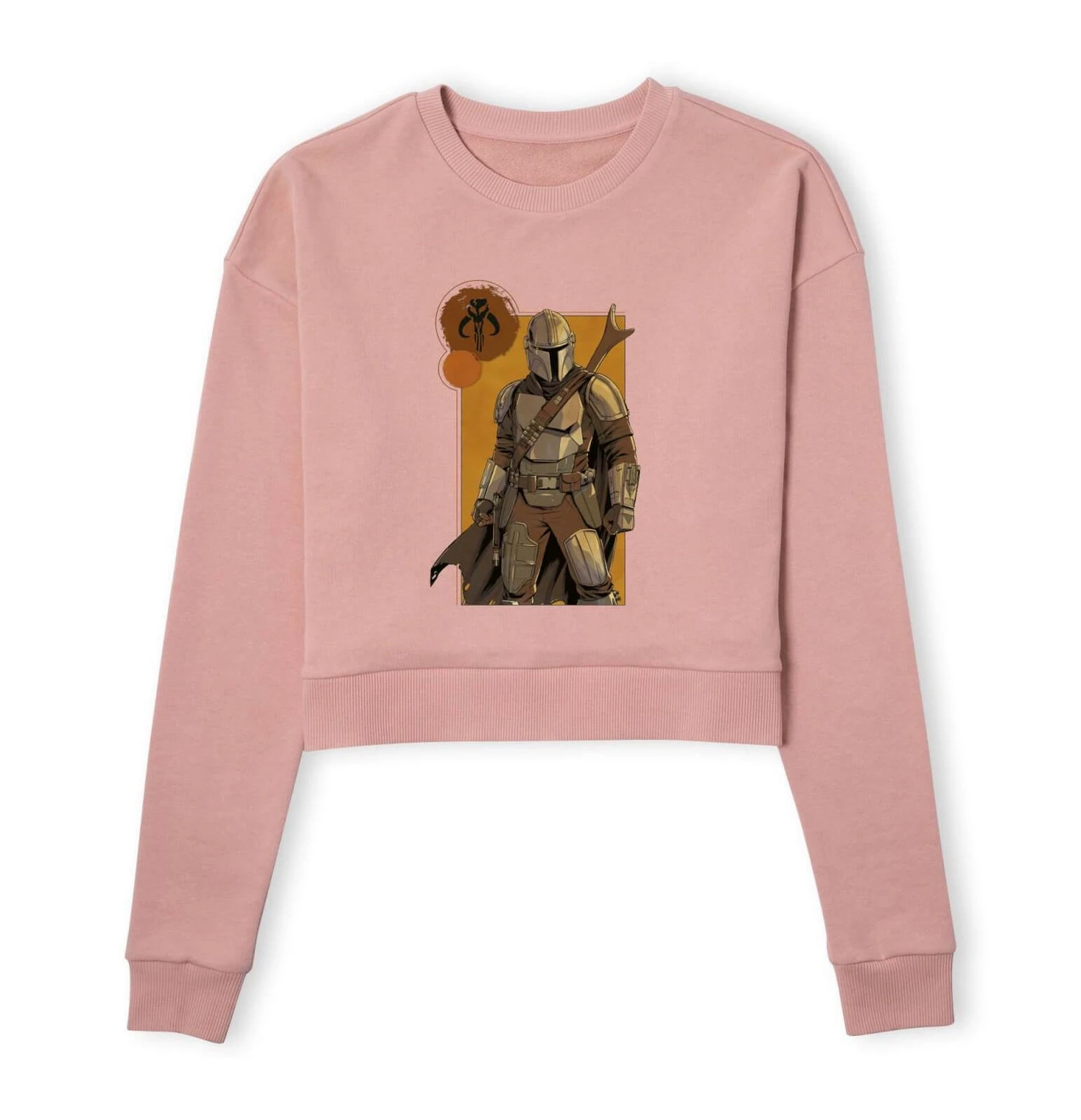 Star Wars The Mandalorian Composition Women's Cropped Sweatshirt - Dusty Pink 3 Star Wars The Mandalorian Composition Women's Cropped Sweatshirt - Dusty Pink