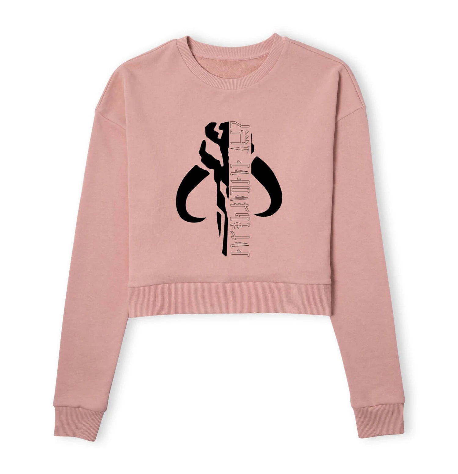 Star Wars The Mandalorian Mando Badge Women's Cropped Sweatshirt - Dusty Pink 3 Star Wars The Mandalorian Mando Badge Women's Cropped Sweatshirt - Dusty Pink