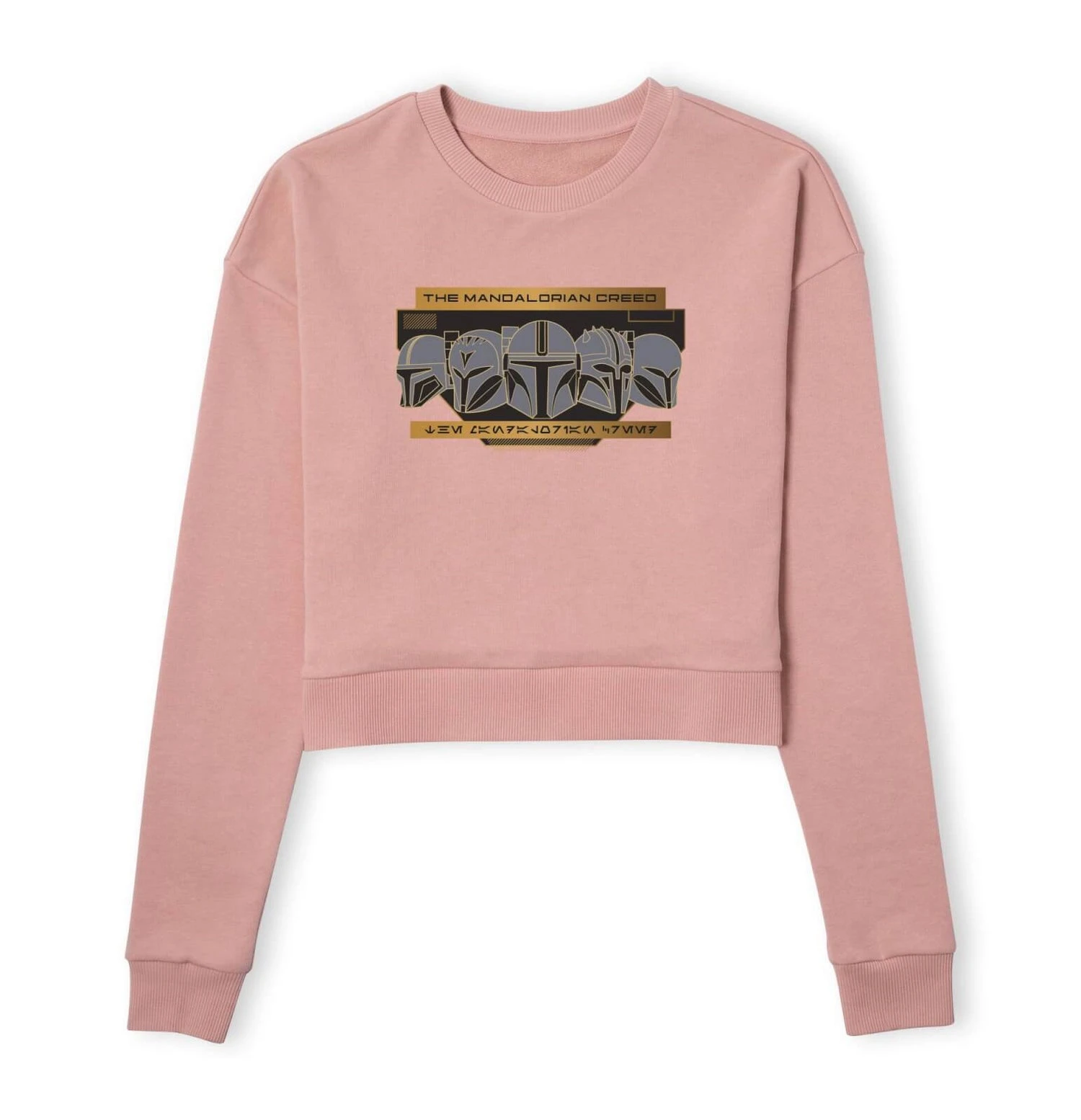 Star Wars The Mandalorian Creed Women's Cropped Sweatshirt - Dusty Pink 3 Star Wars The Mandalorian Creed Women's Cropped Sweatshirt - Dusty Pink