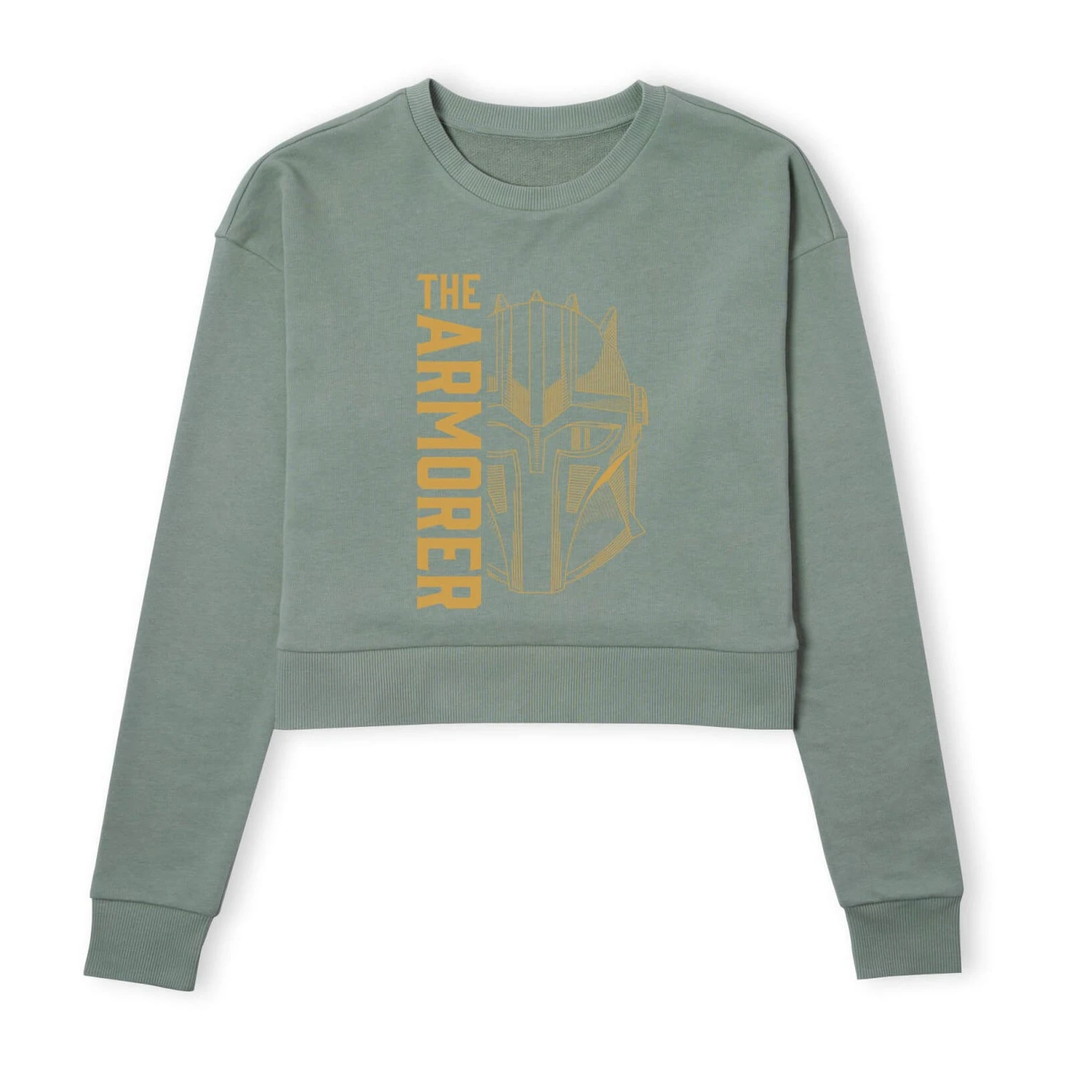 Star Wars The Mandalorian The Armorer Women's Cropped Sweatshirt - Khaki 3 Star Wars The Mandalorian The Armorer Women's Cropped Sweatshirt - Khaki