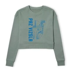 Star Wars The Mandalorian Paz Vizsla Women's Cropped Sweatshirt - Khaki