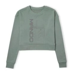 Star Wars The Mandalorian Mando Women's Cropped Sweatshirt - Khaki