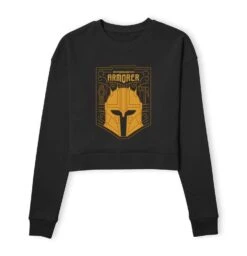 Star Wars The Mandalorian The Armorer Badge Women's Cropped Sweatshirt - Black