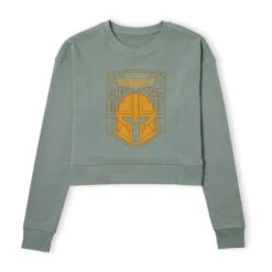 Star Wars The Mandalorian The Armorer Badge Women's Cropped Sweatshirt - Khaki