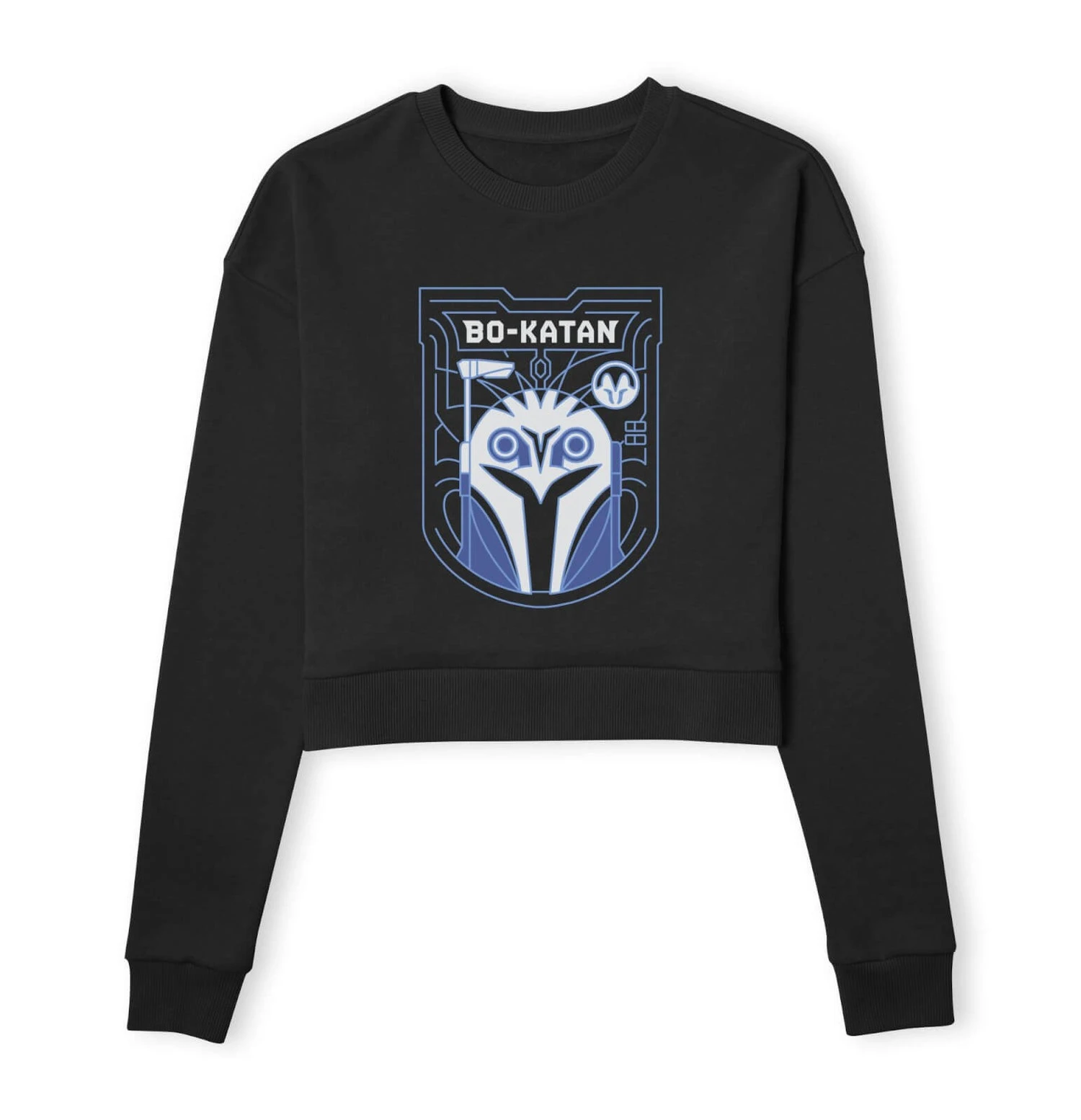 Star Wars The Mandalorian Bo-Katan Badge Women's Cropped Sweatshirt - Black 3 Star Wars The Mandalorian Bo-Katan Badge Women's Cropped Sweatshirt - Black