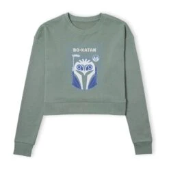 Star Wars The Mandalorian Bo-Katan Badge Women's Cropped Sweatshirt - Khaki