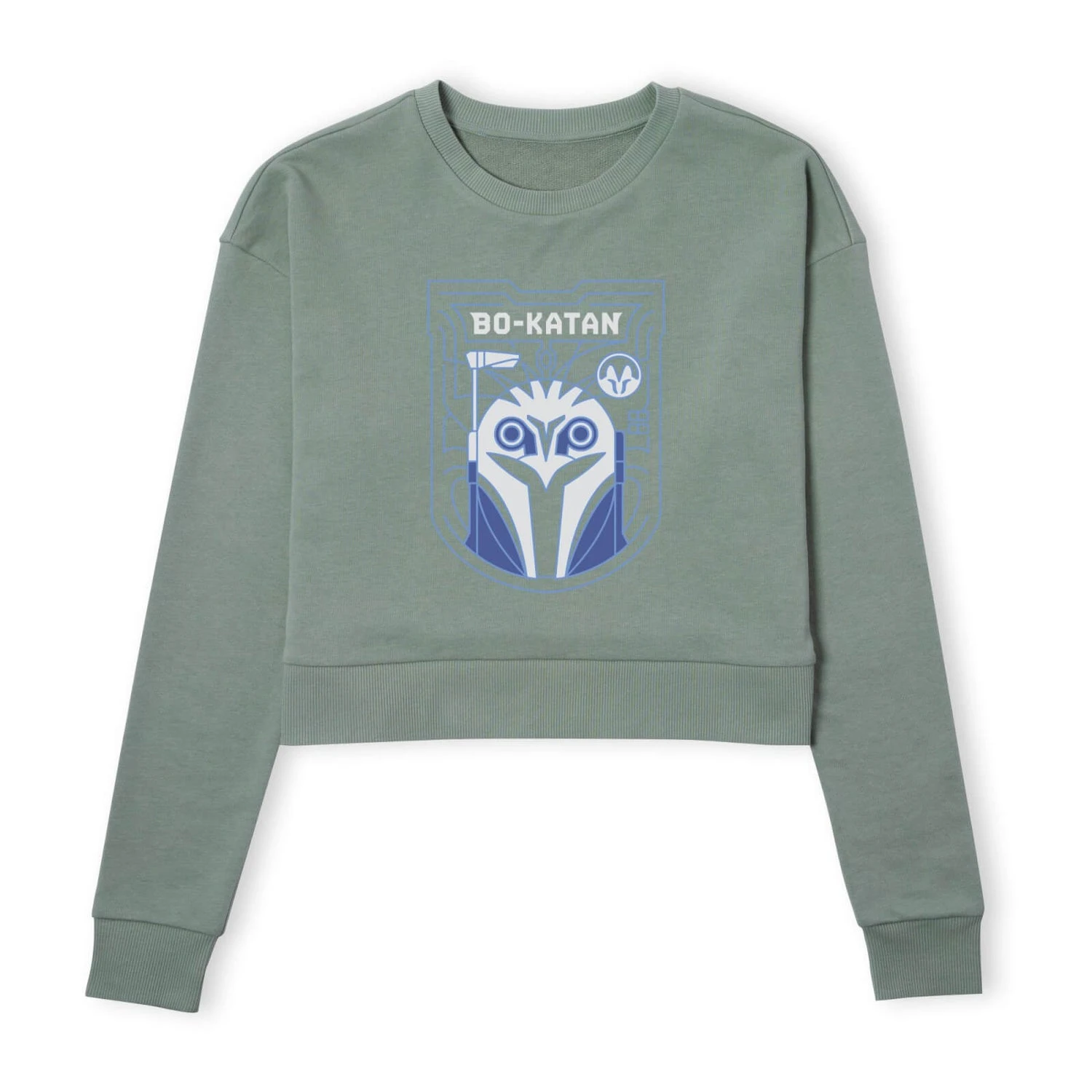 Star Wars The Mandalorian Bo-Katan Badge Women's Cropped Sweatshirt - Khaki 3 Star Wars The Mandalorian Bo-Katan Badge Women's Cropped Sweatshirt - Khaki