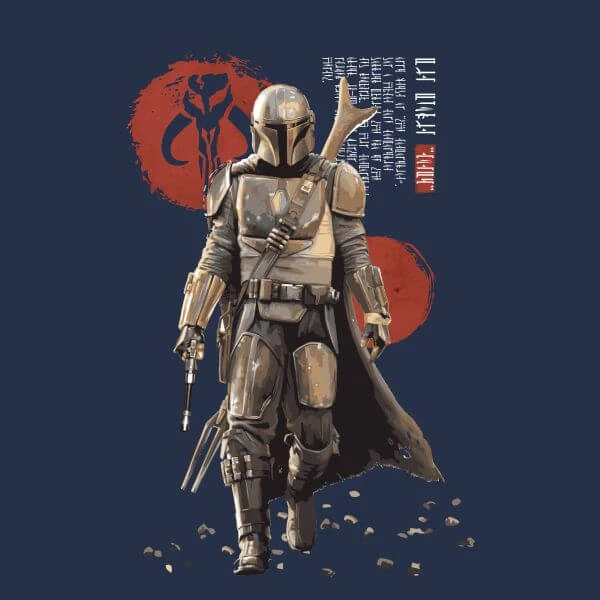 Star Wars The Mandalorian Mando'a Script Women's T-Shirt - Navy 4 Star Wars The Mandalorian Mando'a Script Women's T-Shirt - Navy - Image 2