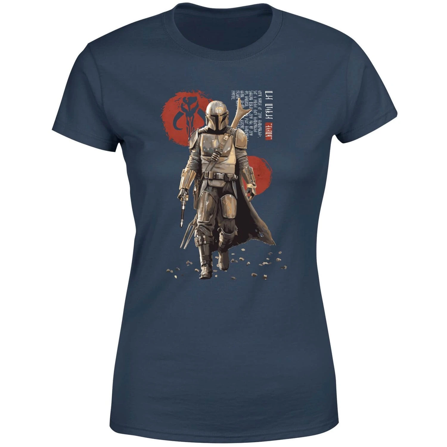 Star Wars The Mandalorian Mando'a Script Women's T-Shirt - Navy 3 Star Wars The Mandalorian Mando'a Script Women's T-Shirt - Navy
